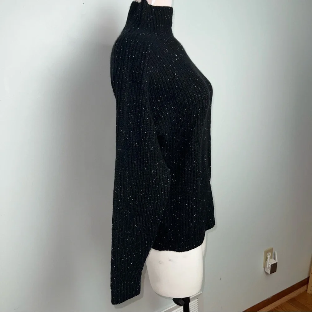 Ann Taylor 100% Cashmere Black Turtleneck Sweater with Speckles Women’s Size XS